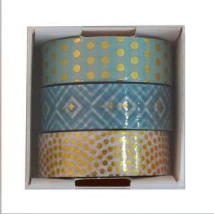 3 masking tapes 10 m - Mint-gold