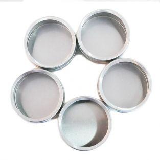 5 metal boxes with transparent lid 5,3 x 2,5 cm