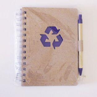 Carnet kraft à spirale avec stylo