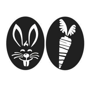 Rubber stamps for DIY soap x 2 - Rabbit & carrot