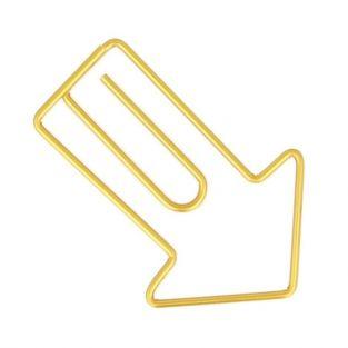 6 golden arrow paper clips 2.8 x 4.2 cm