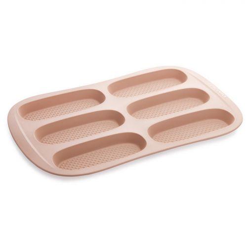 Moule petits pains silicone 6 empreintes 14 x 5,5 cm Moule petits pains silicone 6 empreintes 14 x 5,5 cm