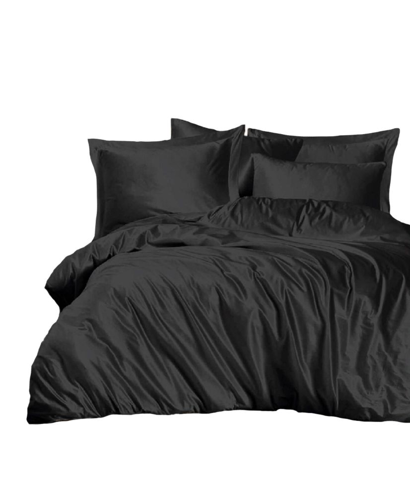 Parure de lit unie 260 x 240 cm - Noir Parure de lit unie 260 x 240 cm - Noir