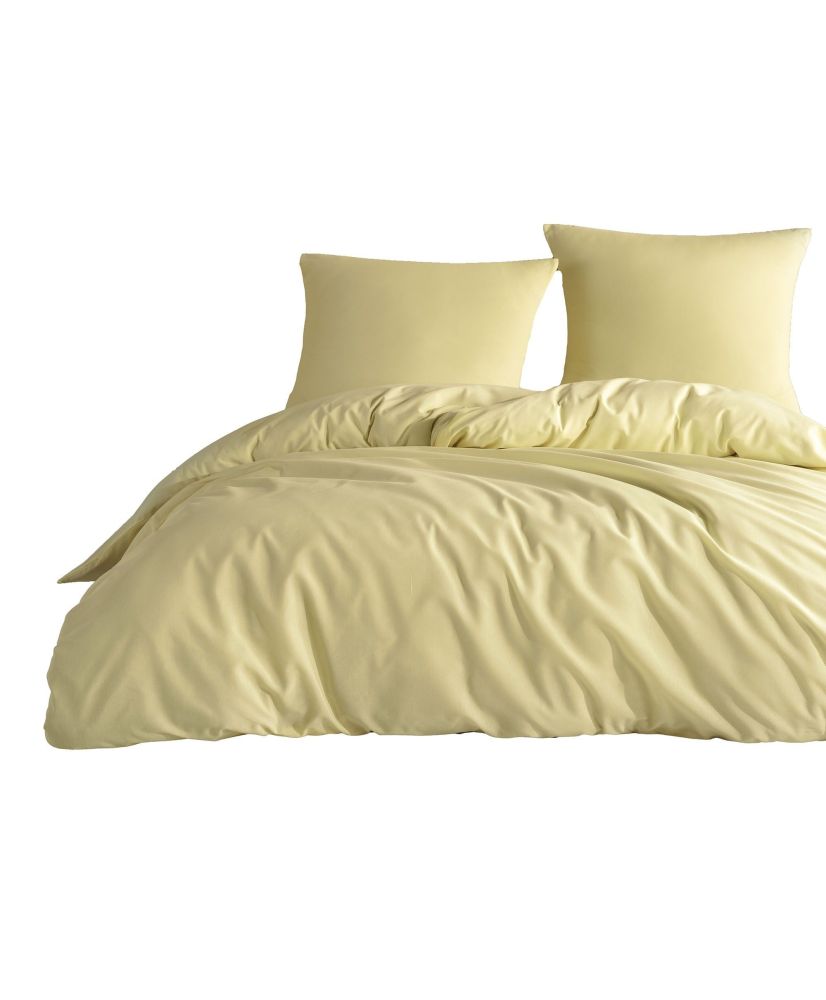 Parure de lit unie 140 x 200 cm - Jaune Parure de lit unie 140 x 200 cm - Jaune