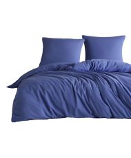 Parure de lit unie 140 x 200 cm - Bleu