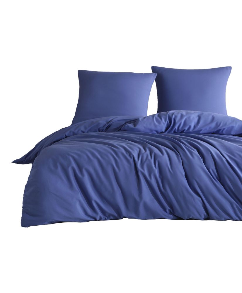 Parure de lit unie 140 x 200 cm - Bleu Parure de lit unie 140 x 200 cm - Bleu
