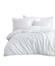 Parure de lit unie 240 x 220 cm - Blanc
