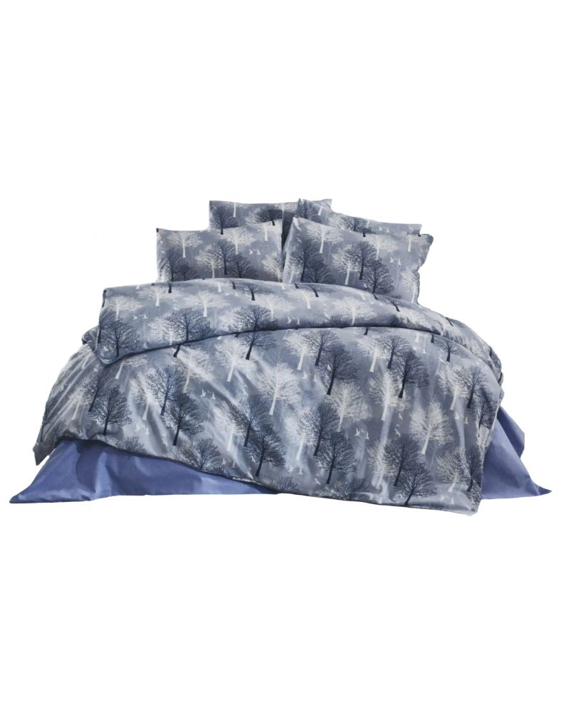 Parure de lit TREE 240 x 220 cm - Bleu Parure de lit TREE 240 x 220 cm - Bleu