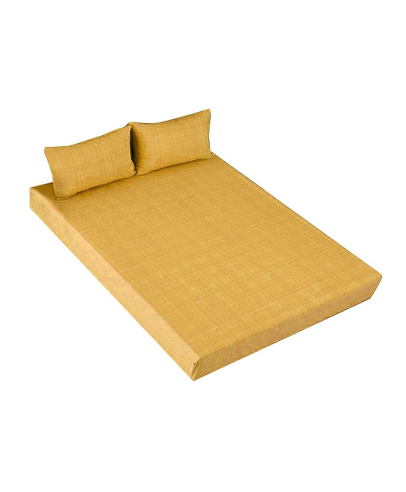 Ensemble drap housse 180 x 200 et Taie d'oreiller - Jaune Ensemble drap housse 180 x 200 et Taie d'oreiller - Jaune