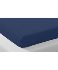 Drap housse en coton bio 140 x 200 cm - Bleu