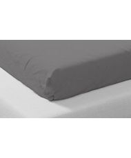 Drap housse en coton bio 160 x 200 cm - Gris