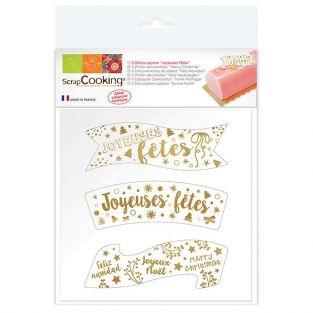 Décors azyme dorés Joyeuses fêtes