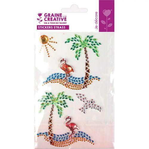 4 stickers strass 15 x 9,5 cm - Ile paradisiaque 4 stickers strass 15 x 9,5 cm - Ile paradisiaque