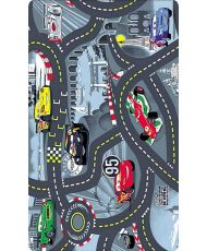 Tapis enfant Circuit de voiture 100 x 160 cm - Argenté