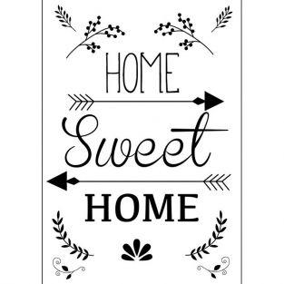 Transfert thermocollant noir & blanc A4 - Home Sweet Home