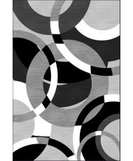 Tapis de salon ROUND 120 x 180 cm - Gris