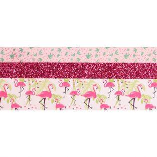 3 glitter tapes - 2 x 5 m et 1 x 2 m - Flamant rose