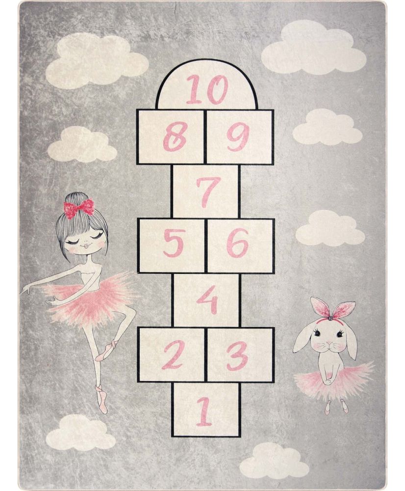 Tapis enfant Marelle 80 x 150 cm - Gris Tapis enfant Marelle 80 x 150 cm - Gris