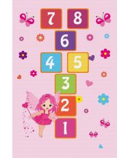 Tapis enfant Marelle 100 x 150 cm - Rose