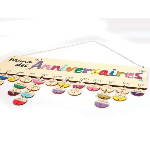Calendrier des Anniversaires en bois 40 x 12 cm Calendrier des Anniversaires en bois 40 x 12 cm