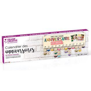 Calendrier des Anniversaires en bois 40 x 12 cm