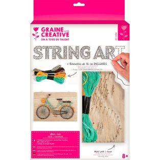 String Art wooden frame set 30 x 20 cm - Bicycle