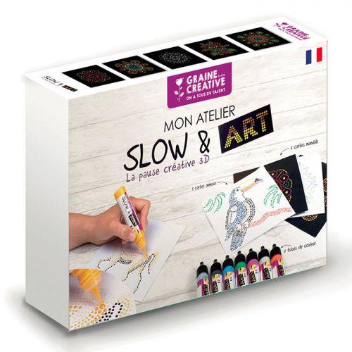 Slow Art coloring box - 8 markers + 10 Mandala & animals cards Slow Art coloring box - 8 markers + 10 Mandala & animals cards