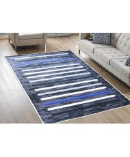 Tapis de salon à rayures 200 x 290 cm - Noir