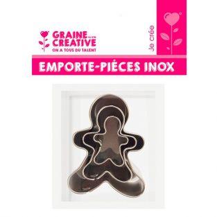 3 mini emporte-pièces inox - Bonhomme en pain d'épices