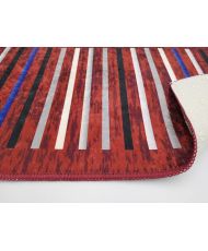 Tapis de salon à rayures 200 x 290 cm - Rouge