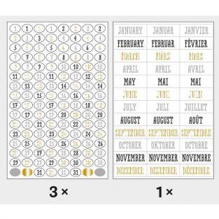 420 Stickers dates for Bullet Journal - black-gray-gold