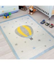 Tapis enfant MONGOLFIERE 80 x 150 cm - Bleu