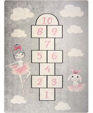 Tapis enfant Marelle 80 x 150 cm - Gris