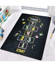 Tapis enfant Marelle 80 x 150 cm - Noir