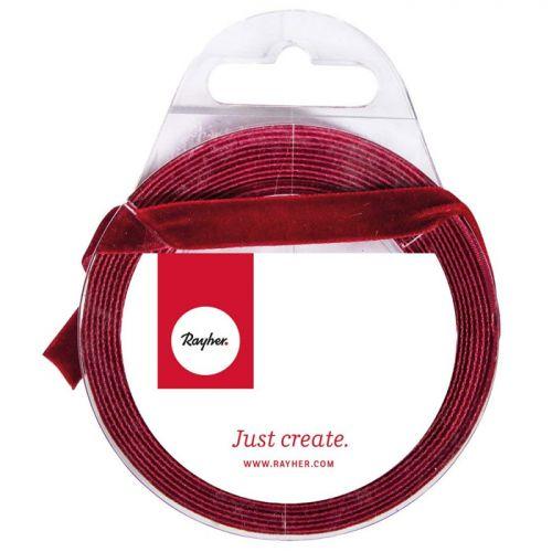 Ruban en velours 3 m x 9 mm - Rouge bourgogne Ruban en velours 3 m x 9 mm - Rouge bourgogne