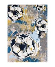Tapis enfant FOOTBALL 120 x 160 cm - Gris