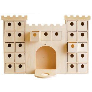 Calendrier de l'Avent Château en bois à décorer 42 x 42 cm