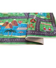 Tapis enfant Circuit de voiture 80 x 150 cm - Vert