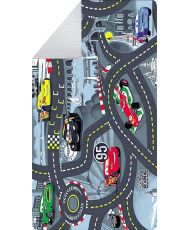 Tapis enfant Circuit de voiture 100 x 160 cm - Argenté