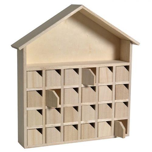 Wooden Advent Calendar House 31.5 x 7 x 34 cm Wooden Advent Calendar House 31.5 x 7 x 34 cm