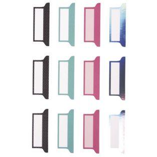 12 Stickers tabs for Bullet Journal - Pastel colors