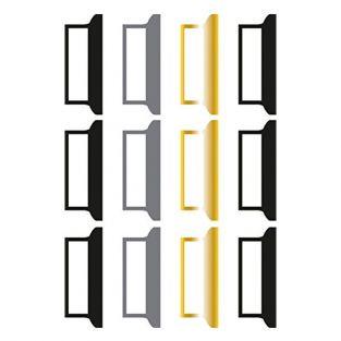 12 stickers onglets pour Bullet journal - noir-gris-doré