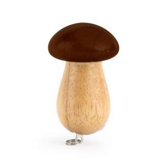 Mushroom tool keychain with cutting blade and cleaning brush