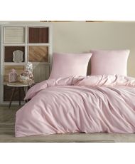 Parure de lit unie 240 x 220 cm - Rose