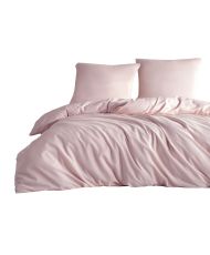 Parure de lit unie 140 x 200 cm - Rose