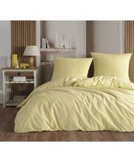Parure de lit unie 140 x 200 cm - Jaune