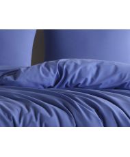 Parure de lit unie 140 x 200 cm - Bleu