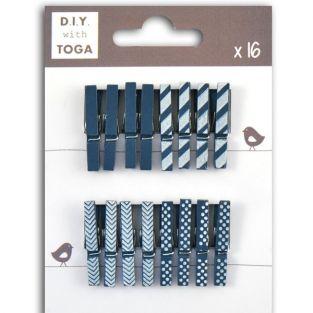 Mini pinces à linge bleu marine 