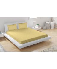 Ensemble drap housse 140 x 200 et Taie d'oreiller - Jaune