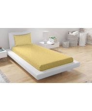 Ensemble drap housse 90 x 200 et Taie d'oreiller - Jaune